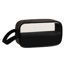 Bolsa Necessaire Organizadora Estojo Portátil Higiene Pessoal Para Viagem Cosméticos Maquiagem Preto