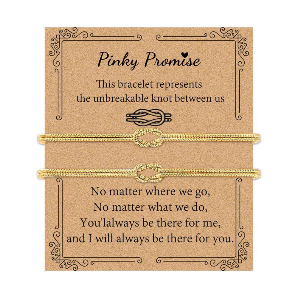 Pulseiras GRCLD PROMISE-2G Love Knot banhadas a ouro 14 quilates