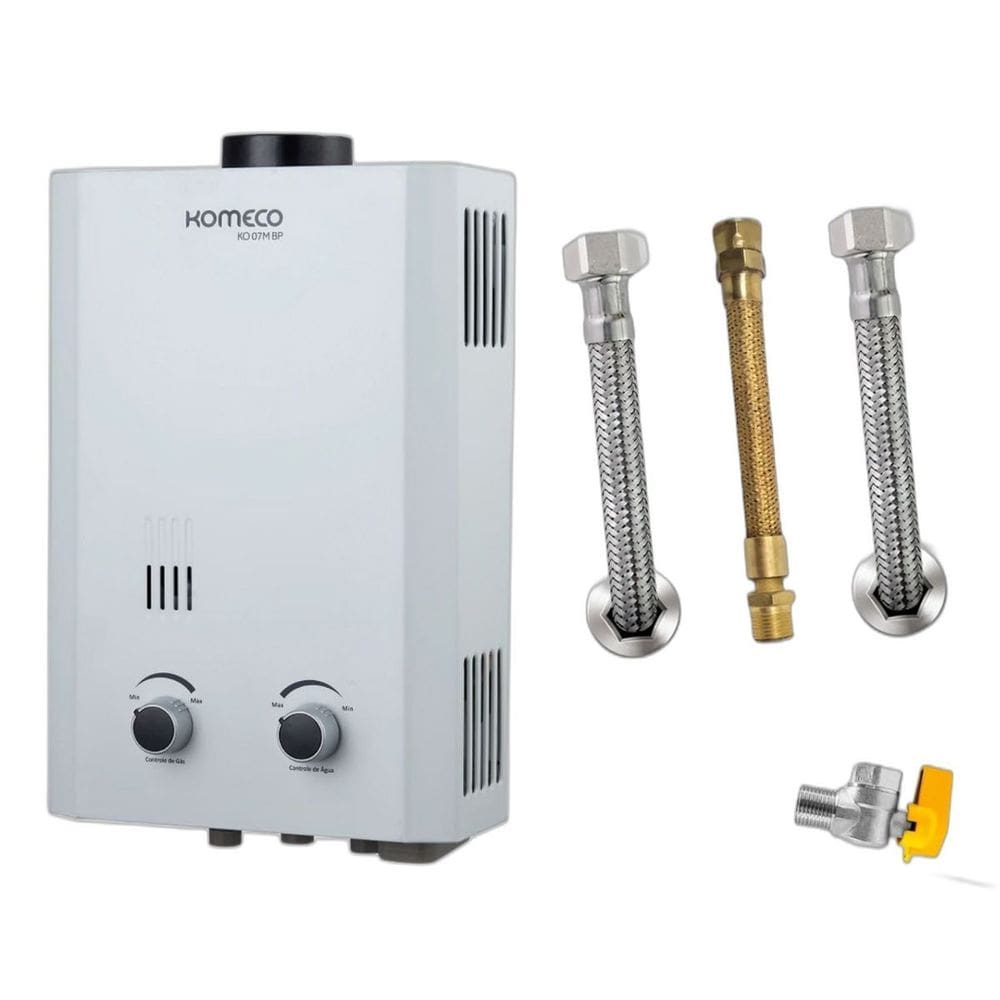 Kit Aquecedor Komeco 7L GLP KO07M + Acess. Ligação