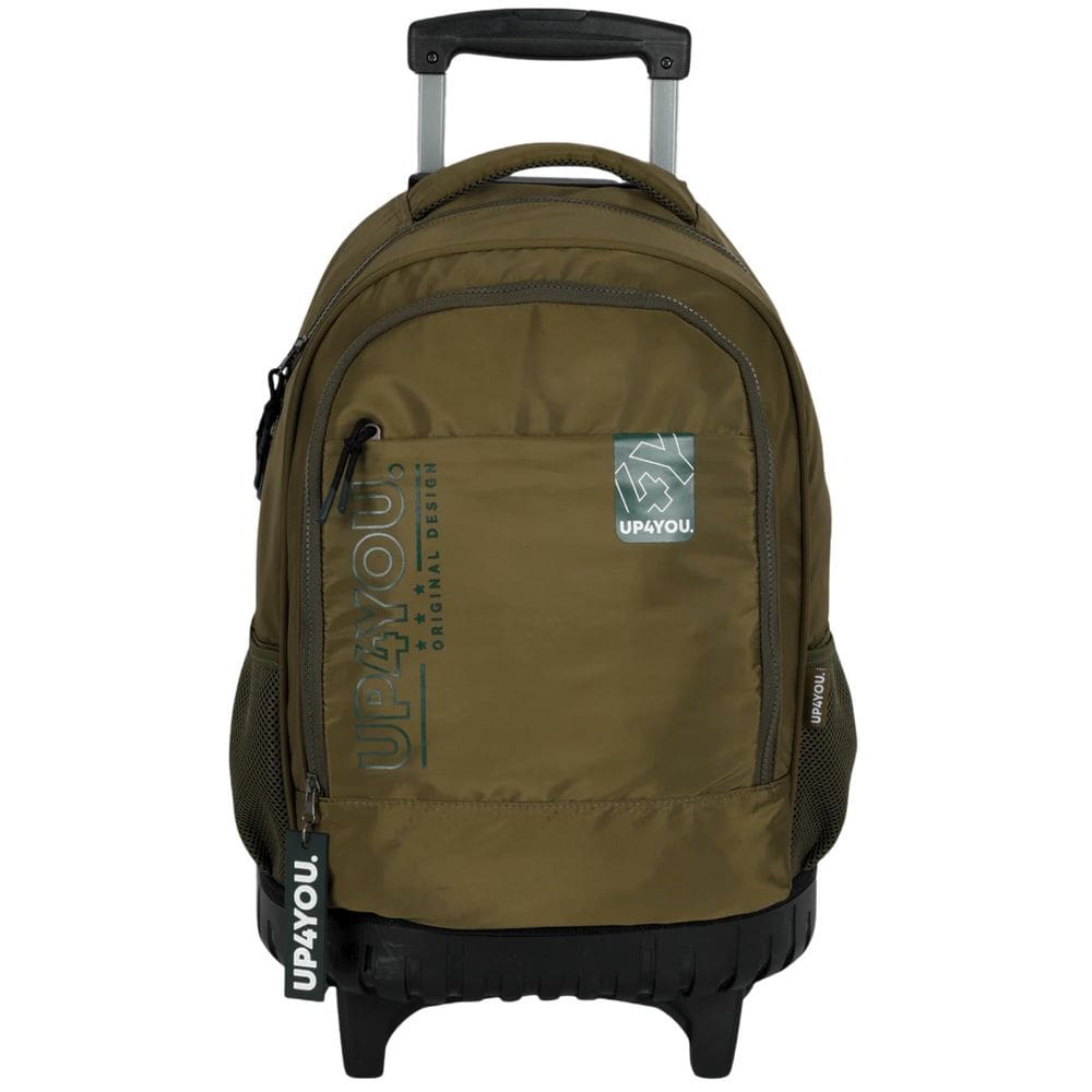 Mochilete Com Rodinhas Up4You Design Verde Militar