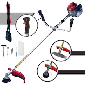 Roçadeira Multifunções Kawashima BCJ521-L Motor 2 Tempos 52cc 10.000rpm 2,5HP de Potência Cortador de Grama Com Cabeçote de Nylon + Lâmina 2 Pontas