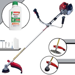 Roçadeira Profissional Kawashima BCJ521-L À Gasolina 2,5HP de Potência 52cc 10.000rpm Com Carretel de Nylon + Faca 2 Pontas + ÓLEO STIHL 2 Tempos