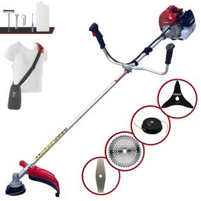 Roçadeira Lateral Multifuncional Kawashima BCJ521L À Gasolina Motor 2 Tempos 2,5HP 52cc 10.000rpm Kit Extra de Faca 3 Pontas e Faca 40 Dentes de Vídea