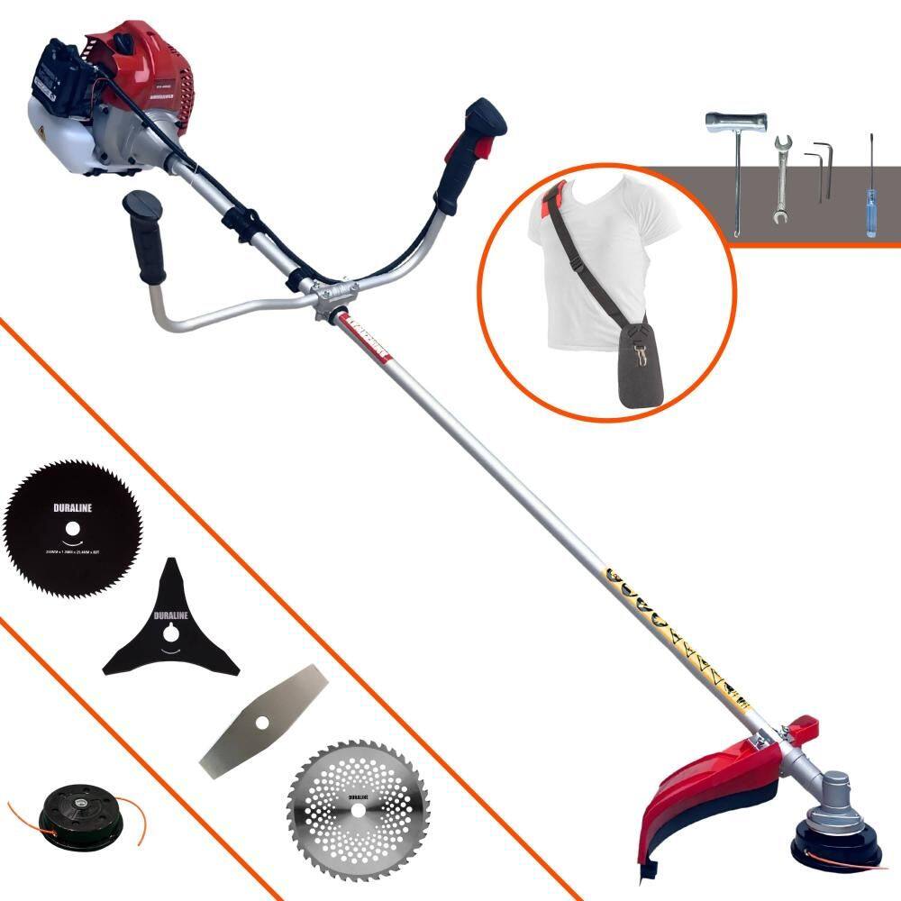 Máquina de Cortar Grama Kawashima BCJ431-L À Gasolina 2T 43cc 1,7HP 10.000rpm Roçadeira Profissional Completa Multifuncional Com 5 Opções de Cortes