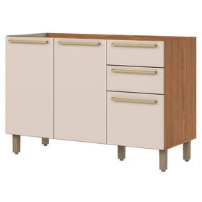 Balcao Pia Sem Tampo 3 Portas 120 Cm Requinte C640 Henn Nature Areia
