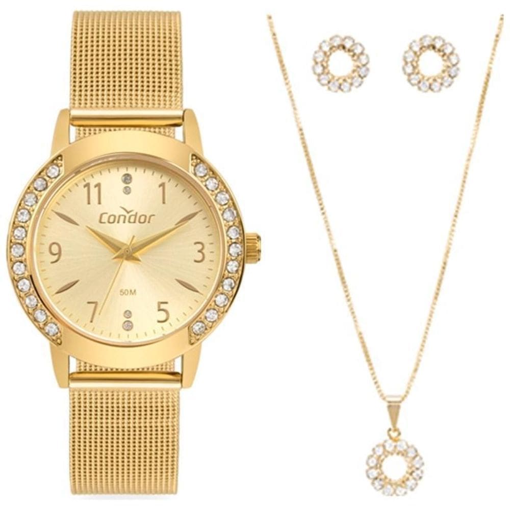Kit Relógio Condor Feminino Co2035Nha/K4X