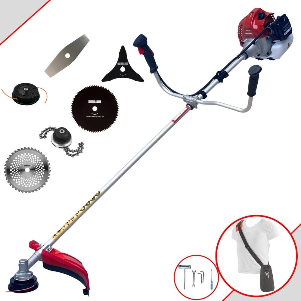 Roçadeira À Gasolina Kawashima BCJ521L 52cc 2T 2,5HP Com 6 Opções de Corte Com Carretel + Facas 2 Pontas + 3 Pontas + 40 Dentes + 80 Dentes + Trimmer
