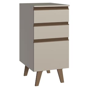 Balcão de Cozinha 40 cm 3 Gavetas Com Pés Crema Nice Madesa