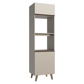 Torre Quente 60 cm 2 Portas 2 Nichos Com Pés Crema Nice Madesa