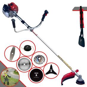 Cortador de Grama Robusto À Gasolina Kawashima BCJ521L 52cc 2,5HP de Potência 10.000rpm Roçadeira Profissional Lateral Completa Com 6 Opções de Cortes