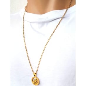 Cordão Corrente Elo Cartier Banhada Ouro 18K São Jorge