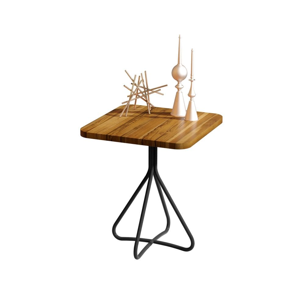 Mesa Lateral Teca Firenze 50 cm Decorativa