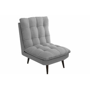 Poltrona Decorativa p/ Sala Ibiza POL014 1 Un Carvalho/Suede Cinza - Kappesberg
