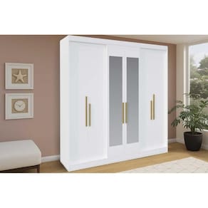 Guarda Roupa Casal 6 Portas (2 c/ Espelho) e 4 Gavetas PH 18041 Branco - Herval