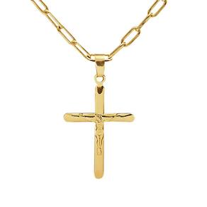 Corrente Cordão Masculino Cartier 60Cm + Pingente Crucifixo