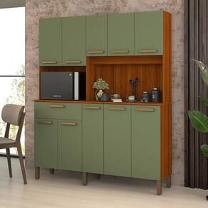Kit Cozinha Jade 10 Portas Cinamomo/Fendii - Vitamov