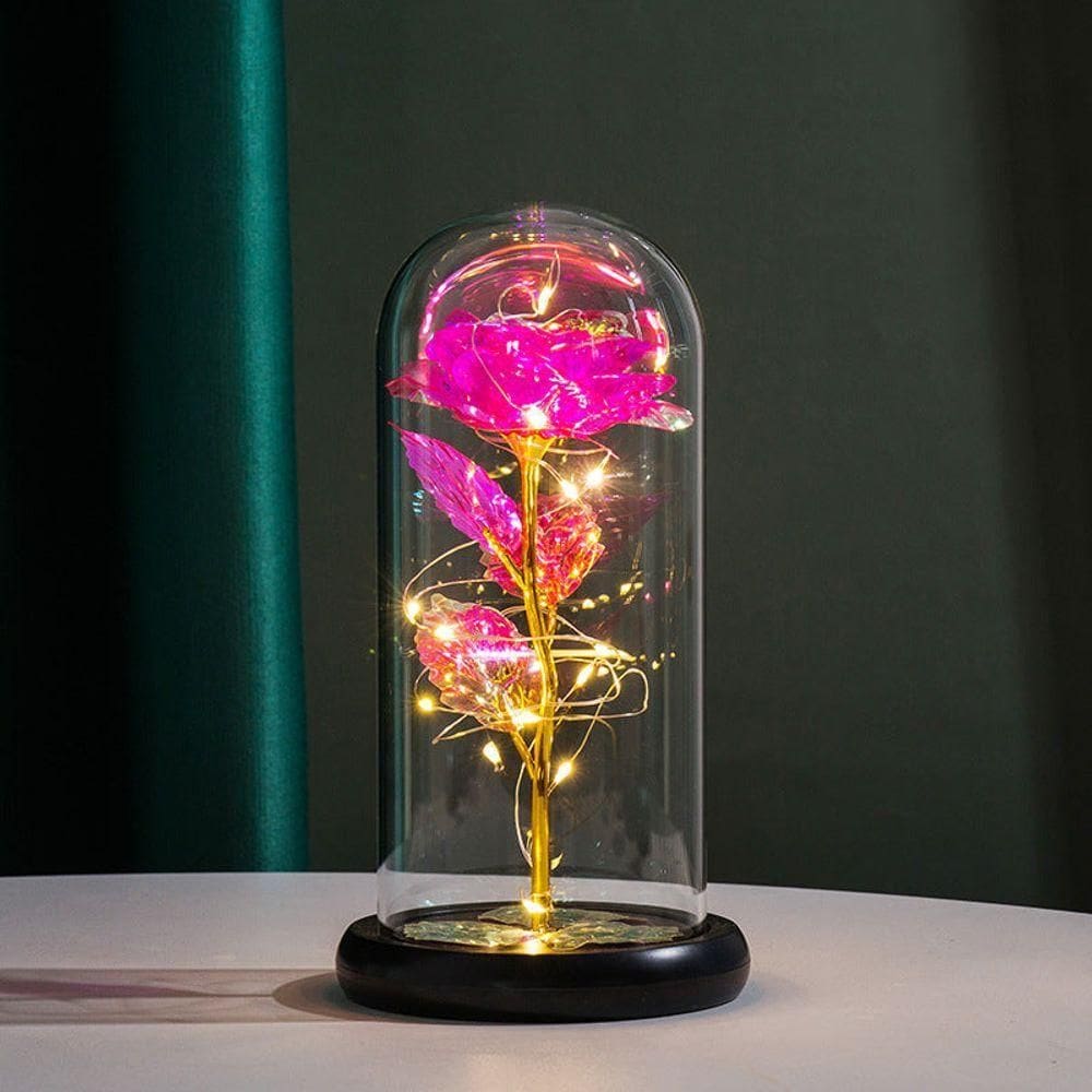 Iluminação Rosa Elegante: Luminária Com Cúpula De Vidro E Led Para Sua Decoração Deluxe