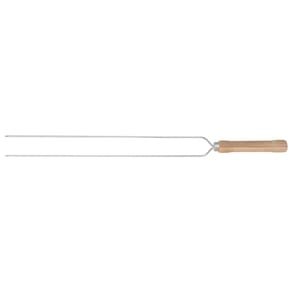 Espeto Duplo para Churrasco 55cm Aço Cromado