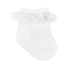 Meia Festa Fashion Bebê Branca Renda Tam.00 a 15 -Pimpolho