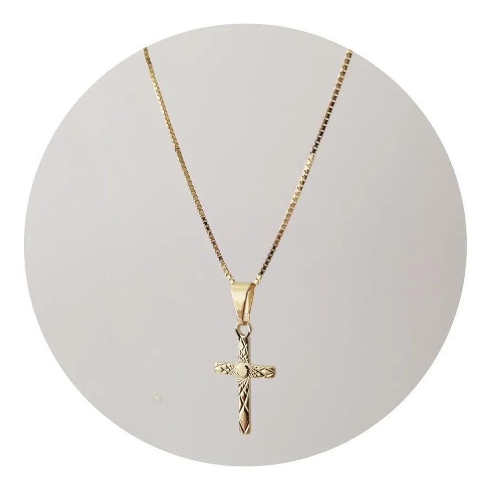 Colar Cruz Cristo Prata Banhado Ouro 18K - Ponte Vecchio