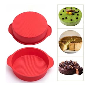 Forma Silicone Redonda de Bolo Anti-aderente Cake Assadeira de Pão Molde 22cm
