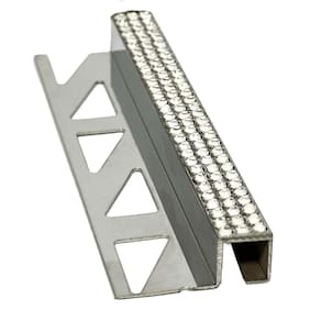 Perfil em Aço Inox Diamond Barra 1cm X 1cm X 244cm Prata Brilho