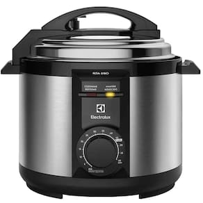 Panela de Pressao Eletrica 5L Electrolux 900W Antiaderente Inox Preta 220V