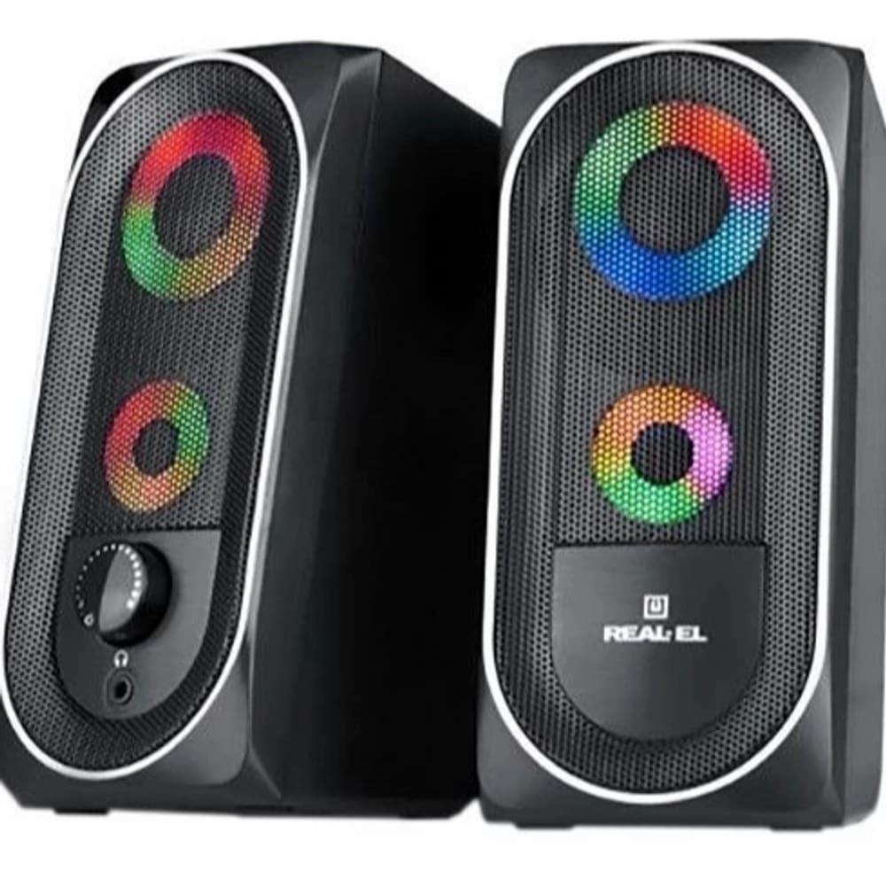 Caixa de Som Gamer 12W USB 65 Led RGB Preta USB