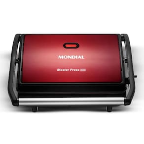 Sanduicheira Eletrica 1000W Mondial Grill Antiaderente Luxx Red 220V