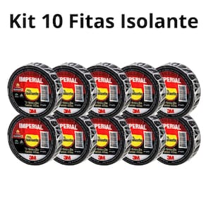 Kit 10 Fita Isolante 3M Imperial 18mm x 20 metros Antichama Resistente