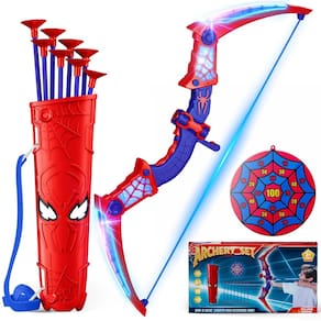 Conjunto de tiro Toy Arrow Spider para meninos de 3 a 12 anos com LED