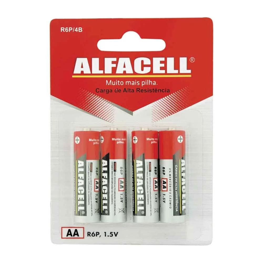 Pilha Pequena de Zinco Alfacell R6P4 4 Peças