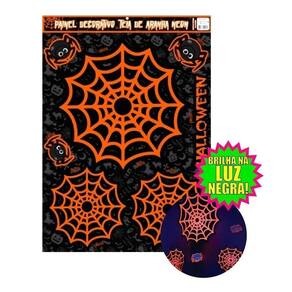 Painel Halloween Teia De Aranha 70X50 Neon Decorativo