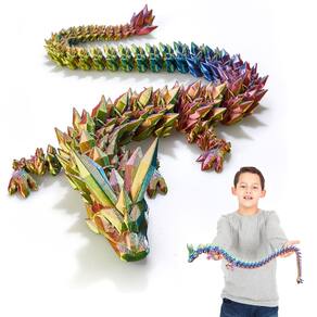 Dragon Toy FOTN impresso em 3D articulado 76 cm vermelho amarelo azul