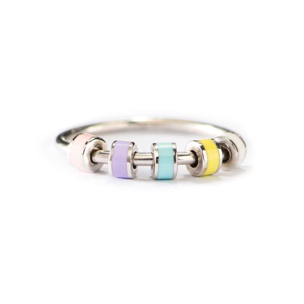 Esmalte prateado Fidget Ring STORYJEWELLERY para mulheres