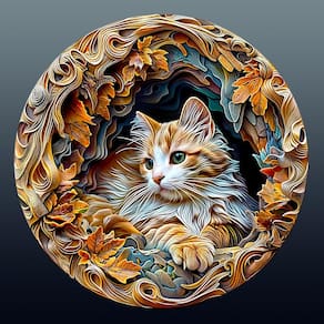 Quebra-cabeça de madeira Pijesaksa 3D Visual Effects Persian Cat 300 unidades