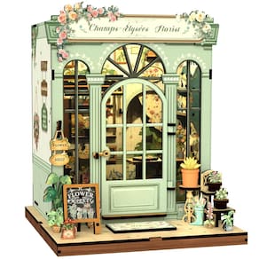 Kit de casa em miniatura DIY Fsolis Book Nook Champs-Élysées Florist