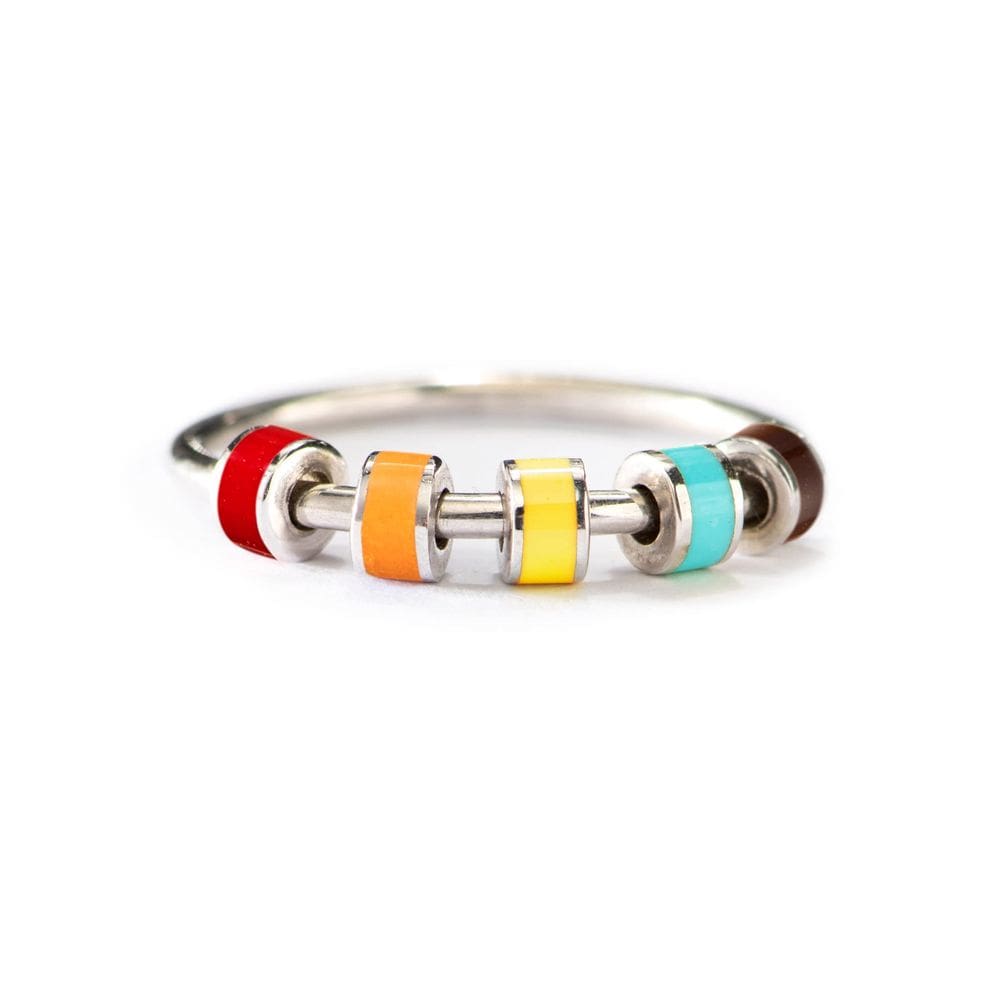 Esmalte prateado Fidget Ring STORYJEWELLERY para mulheres