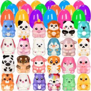 Ovos de Páscoa cheios de brinquedos macios, pacote com 24 unidades para meninos e meninas