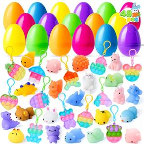 Ovos de Páscoa pré-recheados JOYIN 48 unidades com brinquedos variados
