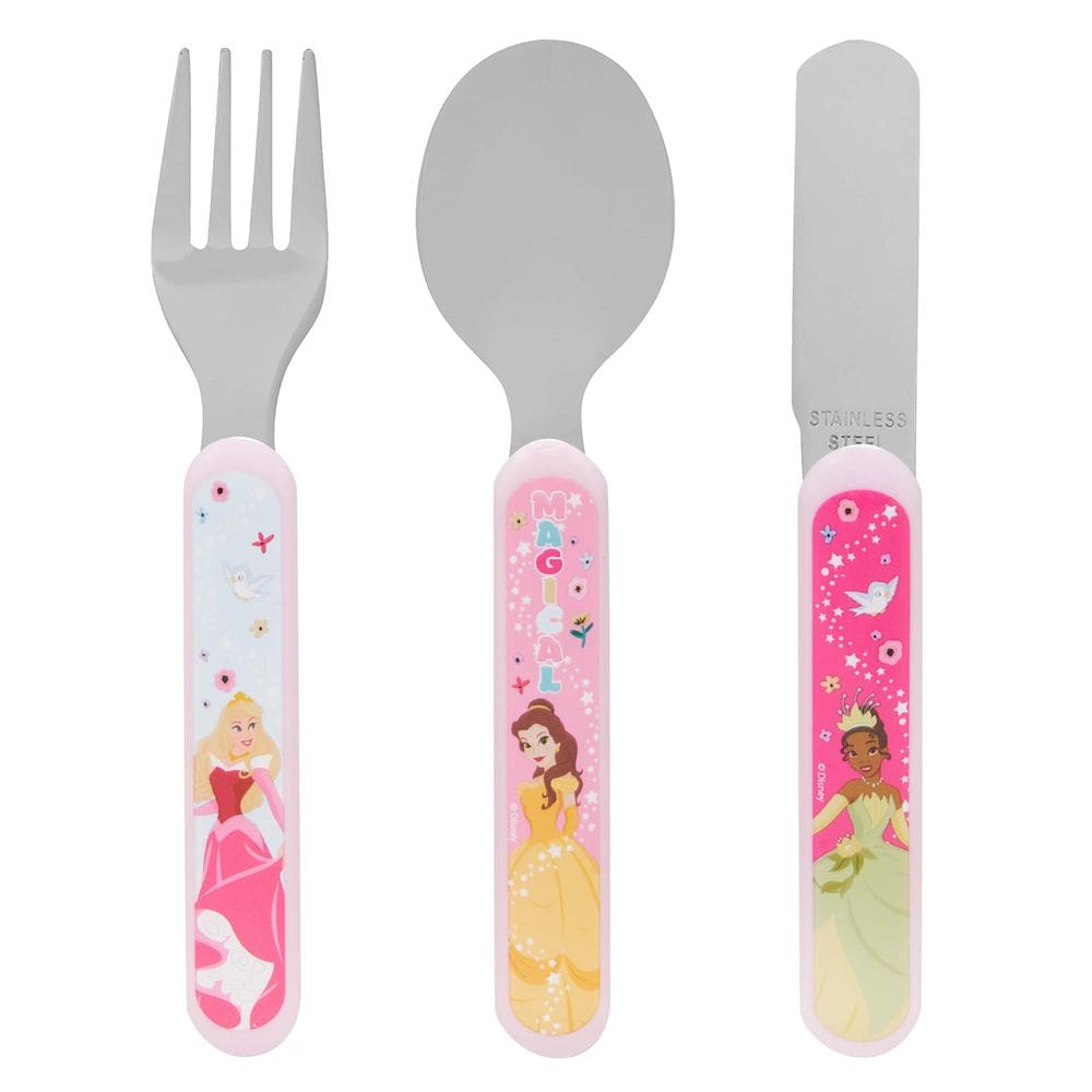 Conjunto de talheres Disney Princess Metal reutilizável para crianças com mais de 12 milhões