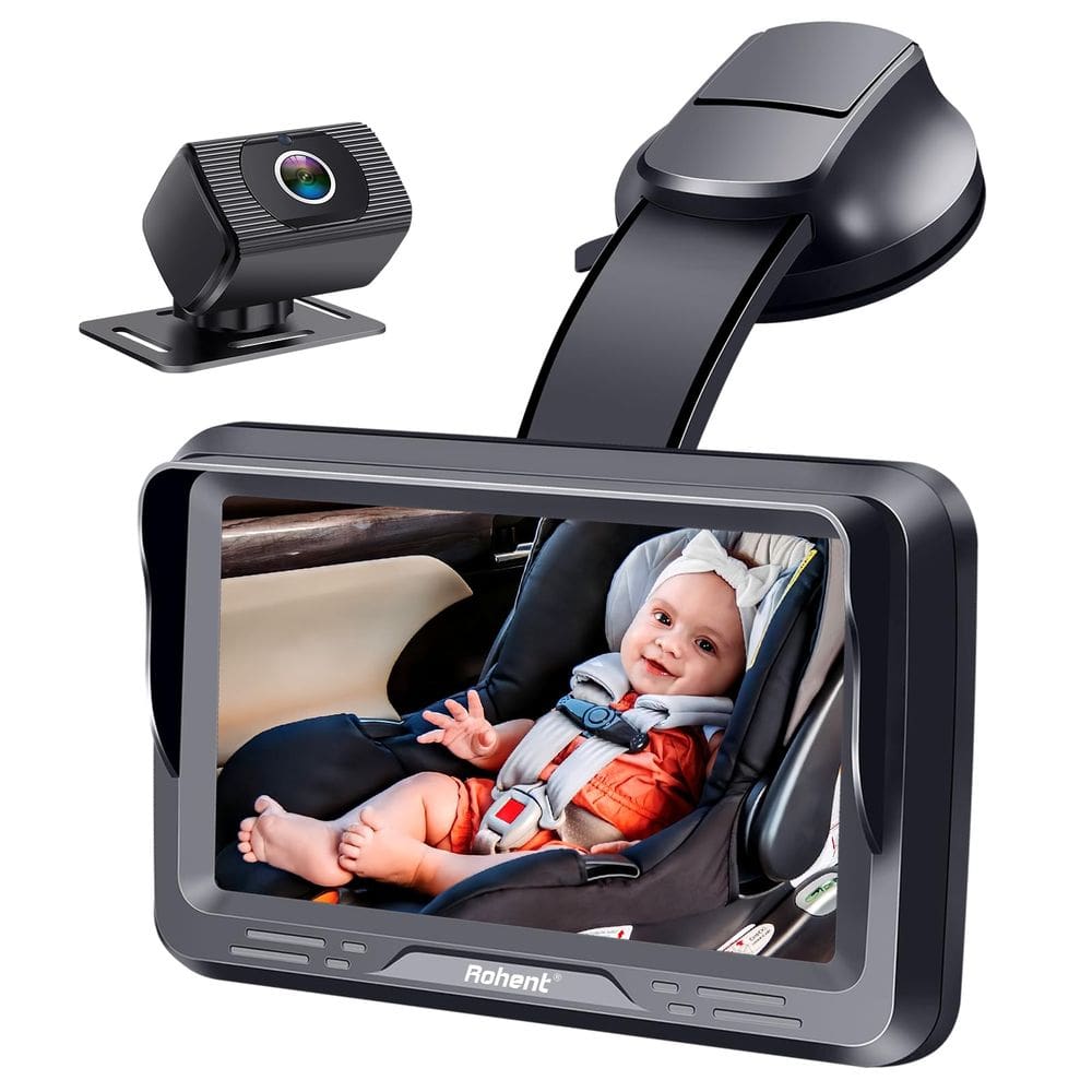 Câmera de carro de bebê Rohent HD 1080P voltada para trás com visão noturna