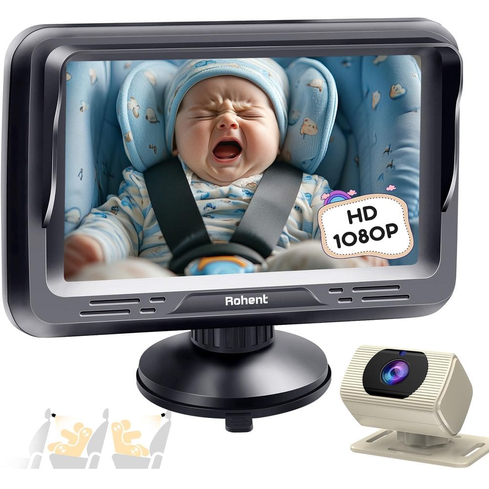Câmera de carro de bebê Rohent Beige 1080P HD Night Vision 150°