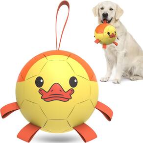 Bola de futebol para cães QDAN Duck para aniversário de filhote de Tug of War