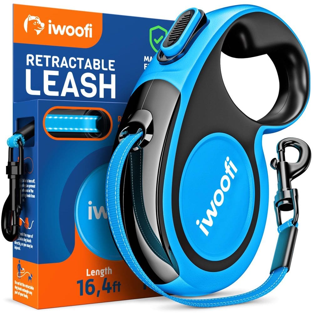 Coleira retrátil para cães IWOOFI New 2025 Heavy Duty 5m para 50 kg