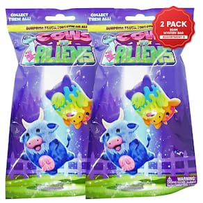 Pacote com 2 brinquedos de pelúcia Cows vs Aliens Mystery para meninos e meninas