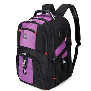 Mochila SHRADOO Extra Large para laptop de viagem de 50 L 17" roxa