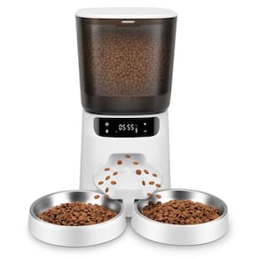 Alimentador automático de gatos Katalic para 2 gatos 5L com 2 taças e temporizador