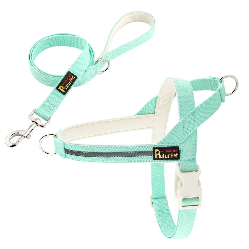 Conjunto de arnês e coleira para cães Plutus Pet Reflective Cotton