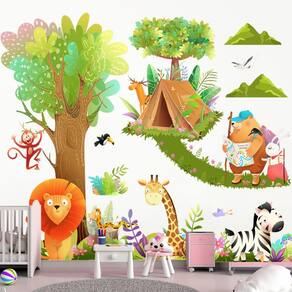 Decalques de parede DEKOSH Safari Animals Jungle Adventure